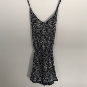 Black printed romper
